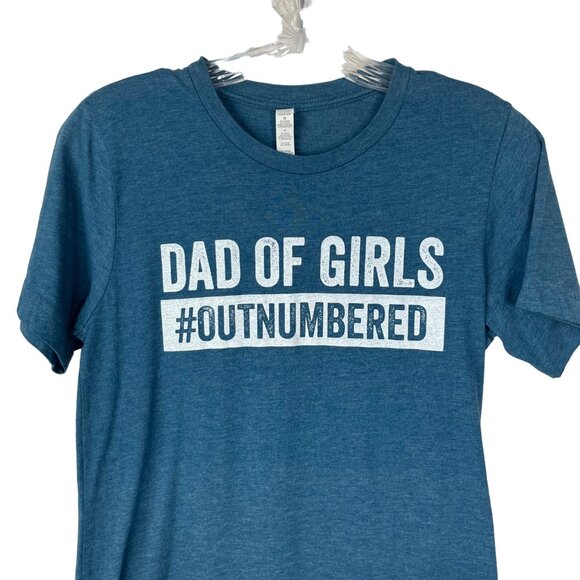 Mens Graphic Tshirt Dad of Girls #Outnumbered Blue Size Large - Picture 3 of 7